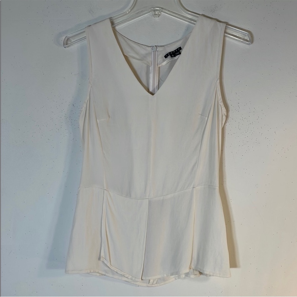 Theory Small Silk V-Neck Tank Top.